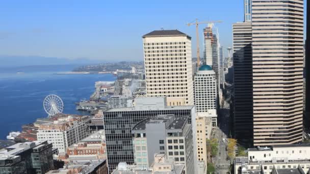 Timelapse Aerea Seattle Washington Centro Città — Video Stock