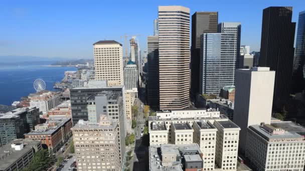 Timelapse Légi Seattle Skyline — Stock videók