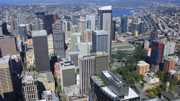 Una Vista Aerea Del Centro Seattle Washington — Foto Stock