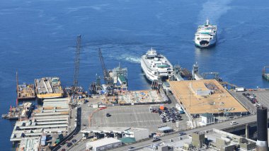 Bir görünümü, Seattle, Washington terminale gelen feribot