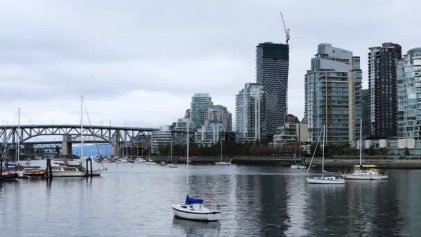 Ponte Tempo Arranha Céus Vancouver Canadá — Vídeo de Stock