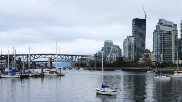 Timelapse Van Brug Wolkenkrabbers Vancouver British Columbia — Stockvideo