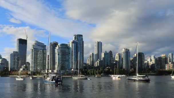 Timelapse Vancouver British Columbia Csónakokkal — Stock videók