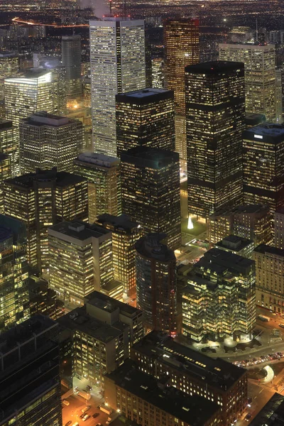 Toronto Cityscape Gece Dikey Bir Anteni — Stok fotoğraf