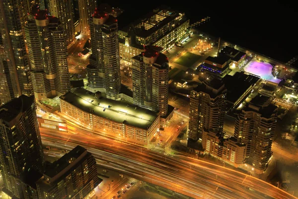 Aerial Toronto Expressway Night — Stock Photo, Image