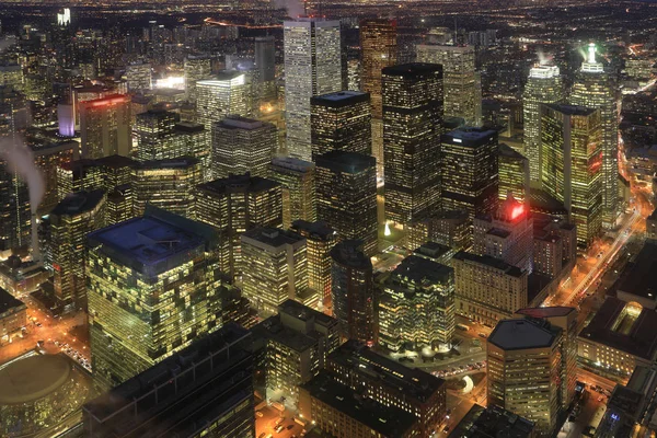 Toronto Cityscape Geceleri Bir Anteni — Stok fotoğraf