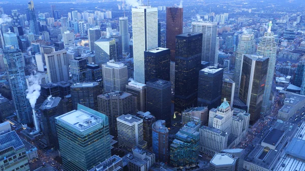 Une Antenne Toronto Paysage Urbain Crépuscule — Photo