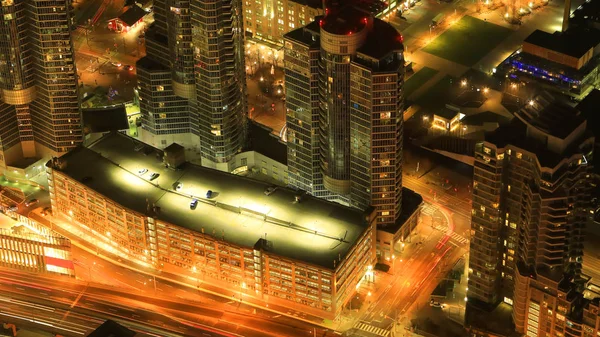 Antenn Toronto Vägbanor Natten — Stockfoto
