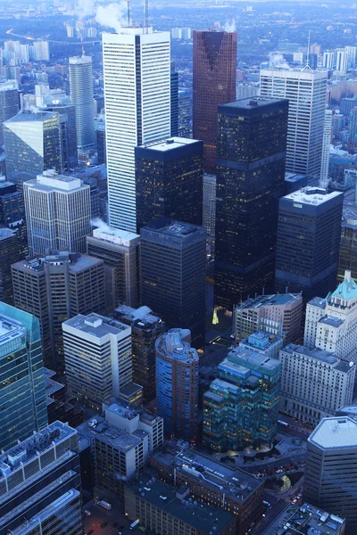 Une Antenne Verticale Paysage Urbain Toronto Crépuscule — Photo