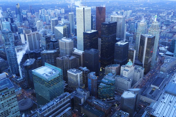 Een Antenne Voor Toronto Core Schemerlicht — Stockfoto