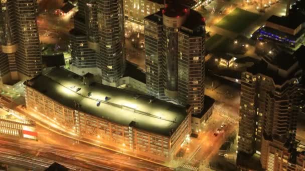 Aerial Timelapse Scene Toronto Canada Night — Stock Video