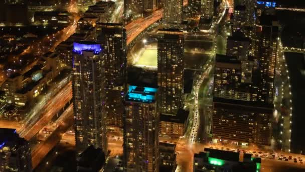 Timelapse Cena Aérea Toronto Ontário Depois Escuro — Vídeo de Stock