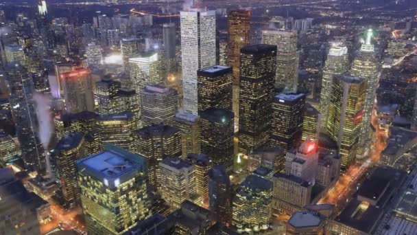 Timelapse Luchtfoto Scène Van Toronto Ontario Nacht Naar Dag — Stockvideo