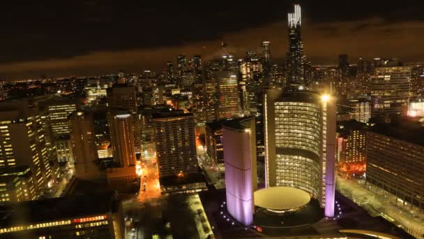 Timelapse Aérea Toronto Canadá Después Oscuro — Vídeo de stock