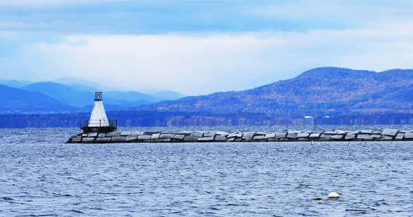 Porto Burlington Vermont Com Farol — Fotografia de Stock