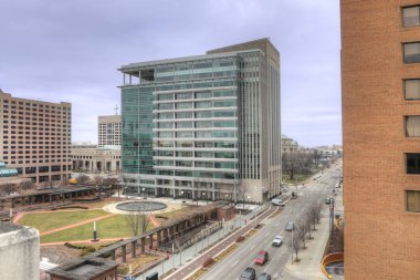 Indianapolis, Indiana'nın bir havadan görünümü