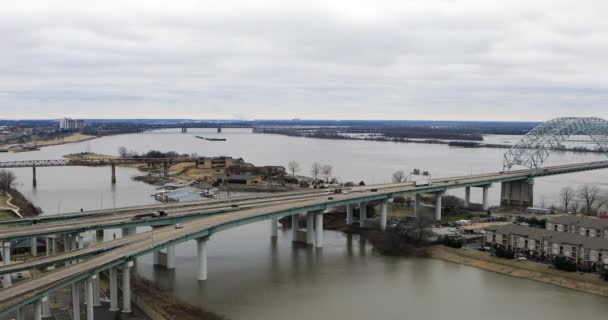 Puente Sobre Río Mississippi Memphis — Vídeo de stock