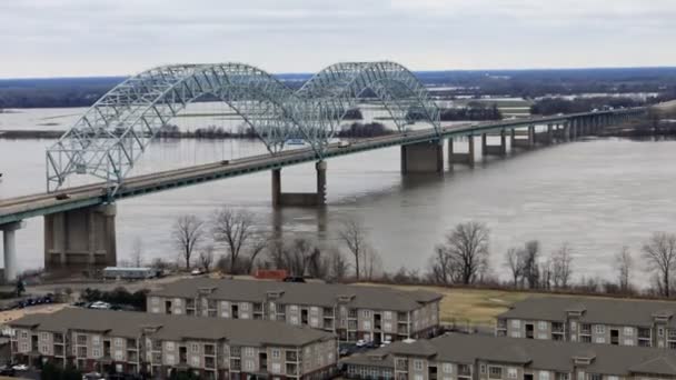 Zeitraffer Mississippi River Barge Memphis — Stockvideo