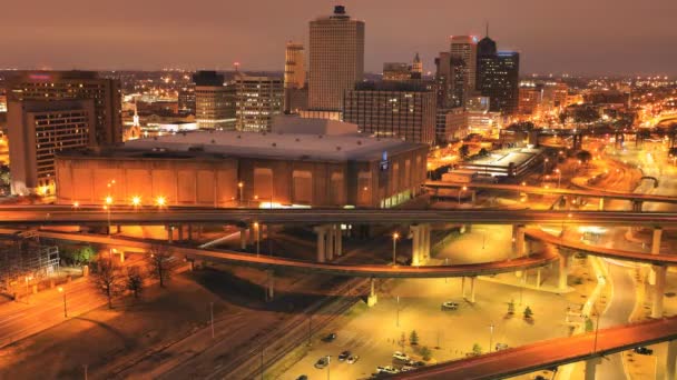 Timelapse Nuit Jour Memphis Tennessee Centre Ville — Video