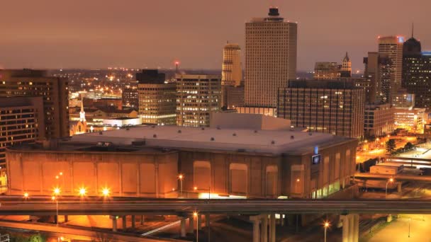 南州巴格斯市中心4K 的孟菲斯的夜以继日 — 图库视频影像