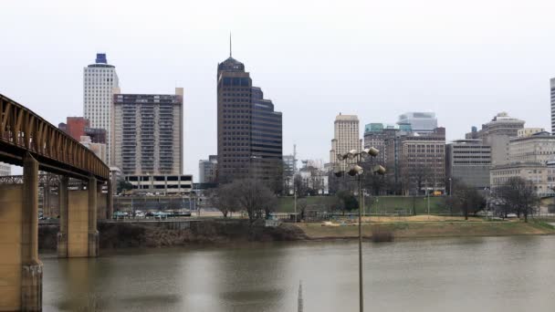 Timelapse Missisipi Memphis Panoramę — Wideo stockowe