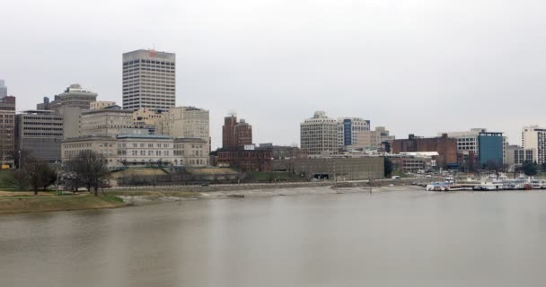 Cena Mississippi River Memphis Centro Cidade — Vídeo de Stock