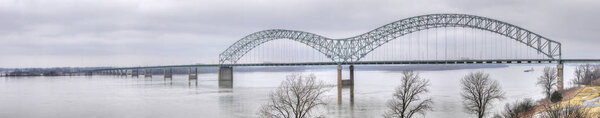 A Panorama of Bridge over Mississippi River at Memphis