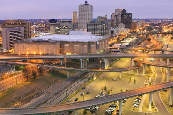 Memphis Tennessee Centro Città Notte — Foto Stock