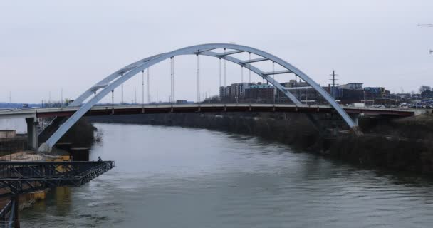 Brücke Über Den Cumberland River Nashville Tennessee — Stockvideo