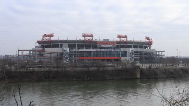 Nashville Tennessey United States January 2019 Timelapse Nissan Stadium Nashville — стоковое видео