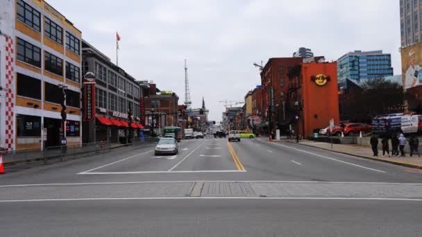 Nashville Tennessee Estados Unidos Janeiro 2019 Timelapse Broadway Street Nashville — Vídeo de Stock