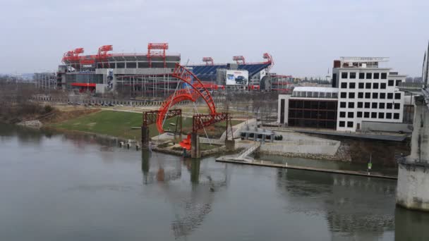 Nashville Tennessey United States January 2019 Timelapse Nissan Stadium Nashville — стоковое видео