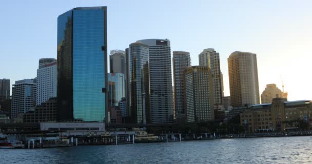 Sydney Australische Skyline Der Abenddämmerung — Stockvideo