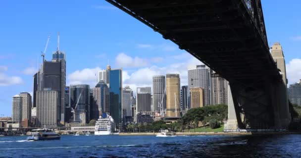 Сідней Австралія Центр Міста Харбор Брідж — стокове відео