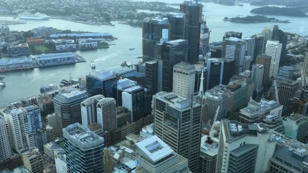 Luchtfoto Timelapse Van Sydney Australië Skyline Van — Stockvideo