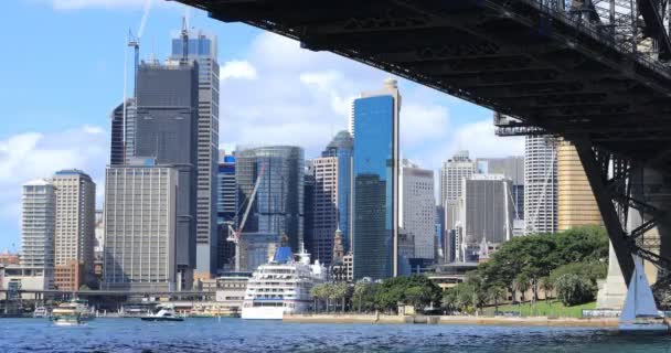 Timelapse Sydney Australien Centrum Och Harbour Bridge — Stockvideo