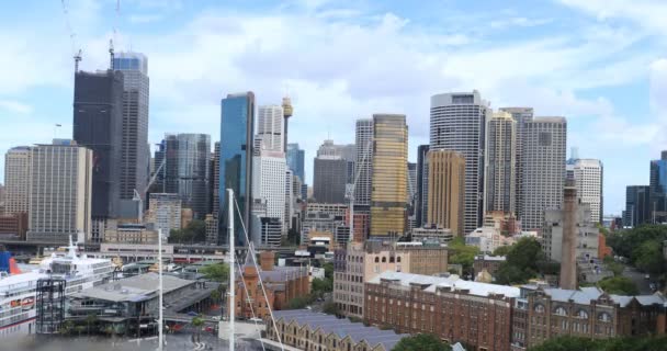 Timuplynout Sydney Australský Přístav Panorama — Stock video