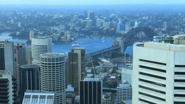 Timelapse Aéreo Sydney Australia Skyline Bridge — Vídeos de Stock