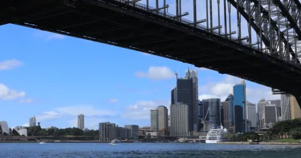 Timelapse Sydney Australië Stadscentrum Havenbrug — Stockvideo