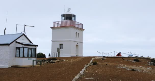 Faro Del Cabo Borda Isla Canguro Australia — Vídeos de Stock