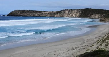 Cape Willoughby'deki kıyı şeridi, Kanguru Adası, Avustralya 4k