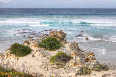 Cape Willoughby'deki kıyı şeridi, Kanguru Adası, Avustralya
