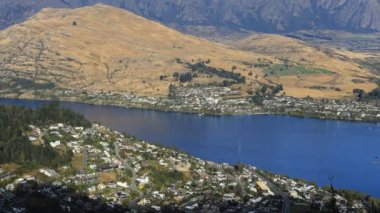 Queenstown havadan timelapse görünümü, Yeni Zelanda 4k