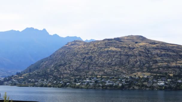 Timelapse Queenstown Dağları Ile Yeni Zelanda — Stok video