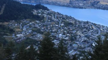 Queenstown, Yeni Zelanda 4k gündüz gece timelapse sahne