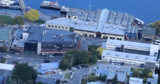 Aerial Queenstown New Zealand Center — Stock Video