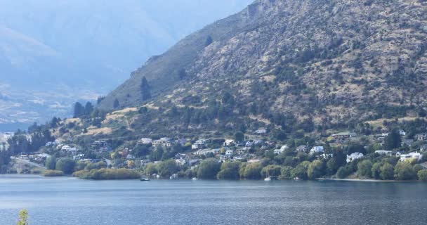 Queenstown Nya Zeeland Med Bergsutsikt — Stockvideo