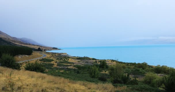 Blick Auf Den Pukaki See Neuseeland — Stockvideo