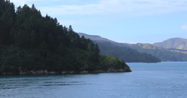 库克海峡的山景 新西兰 — 图库视频影像