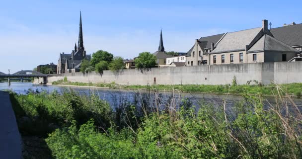 Cambridge Canada Vista Sul Grand River — Video Stock